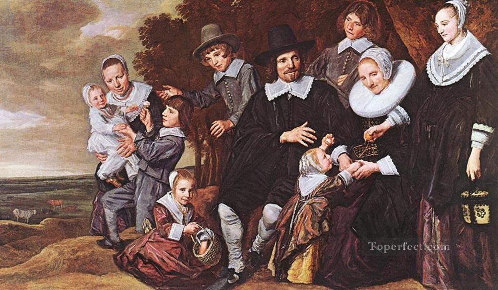 風景の中の家族グループ 1648 年の肖像画 オランダ黄金時代 フランス ハルス油絵